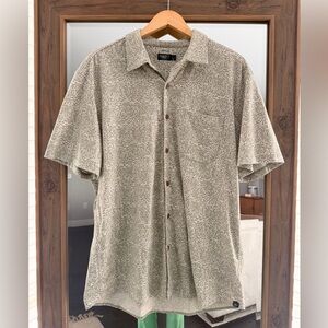 Faherty Olive Frond Reserve Pima Short Sleeve Shirt